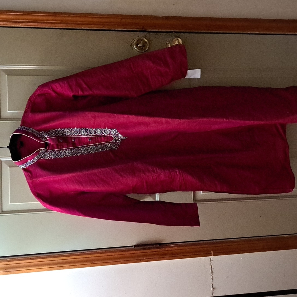 Embroidered Kurta Red Shirt